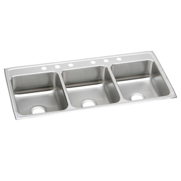 Lustertone Stainless Steel 46 X 22 X 7-5/8 Triple Bowl Top Mount Sink